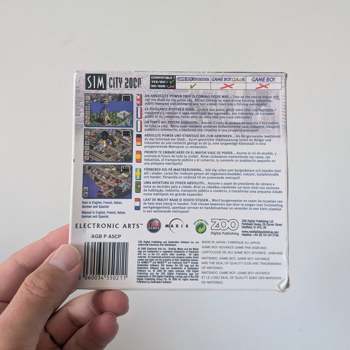 Sim City 2000 Gameboy Advance Boxed With Manual